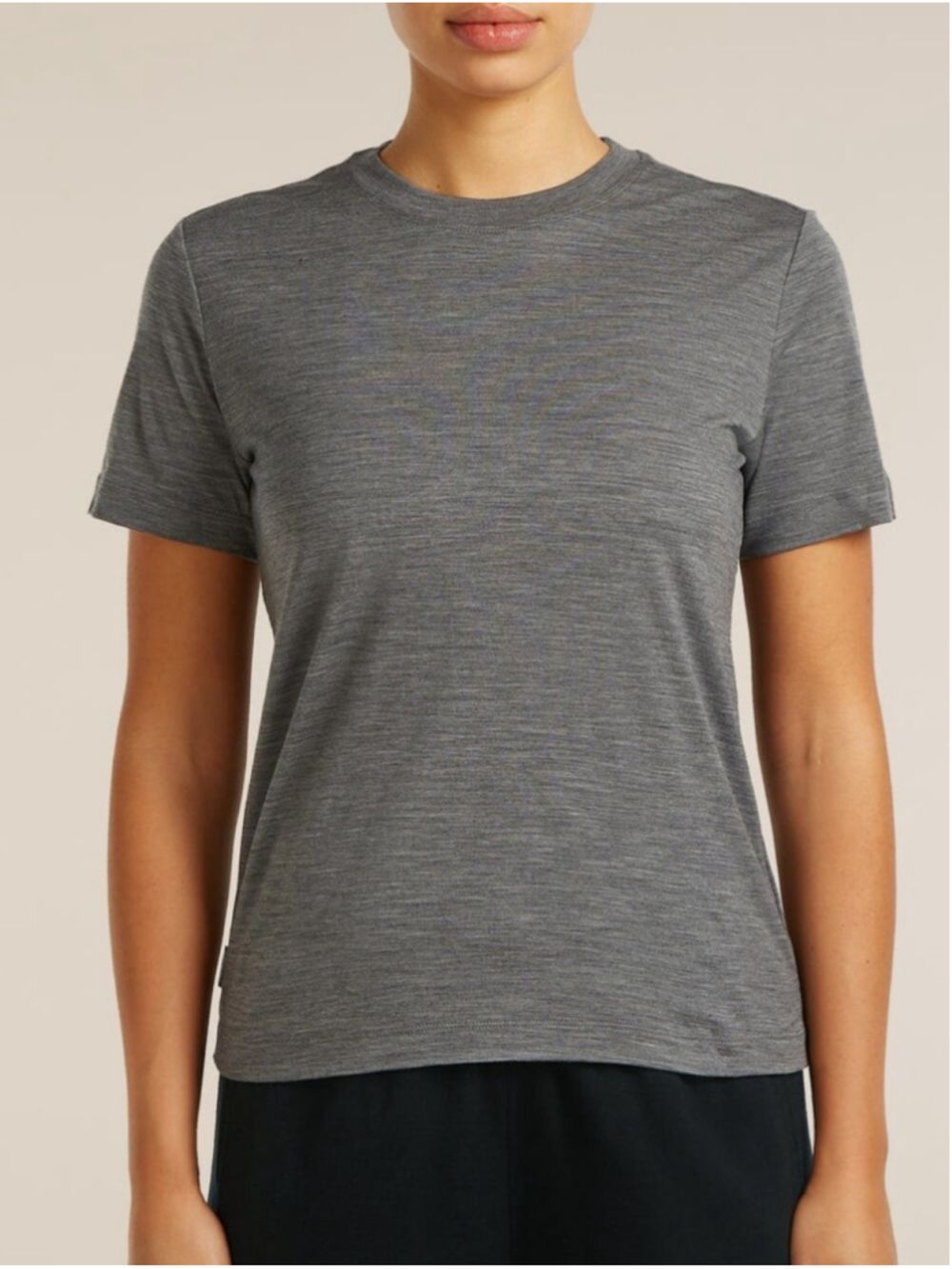 Icebreaker 💯 Merino Wool Base Layer Grey Short Sleeve T Shirt Top Sz M Skiing